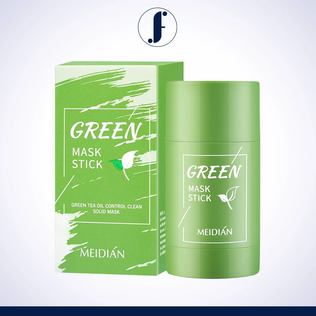 Farjun Green Stick Mask Removes Black Heads and White Heads of Face - Purifying Clay Stick Mask, Oil Control and Anti-Acne Eggplant Solid Fine, Portable Cleansing Mask, Mud Applied Mask.