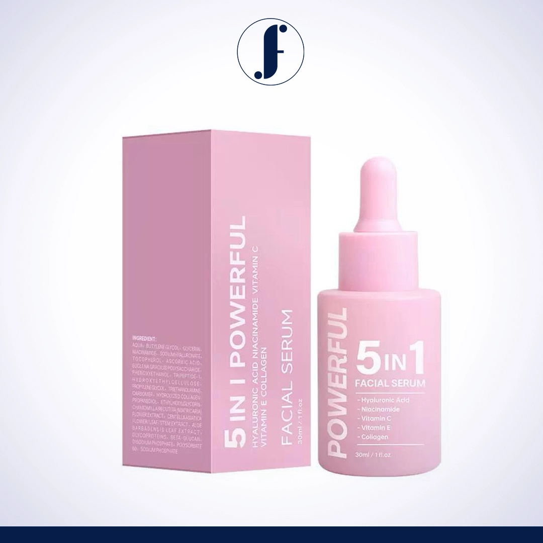 Farjun 5 In 1 Facial Skin Care Serum, Face Serum With 5% Niacinamide, 10% Vitamin C, Vitamin E 30%, Collagen, Anti-Aging and Whitening